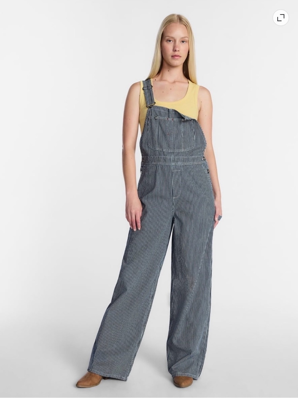 Lee Women's Denim Overalls Blue Pinstripe Carpenter NWT Lg